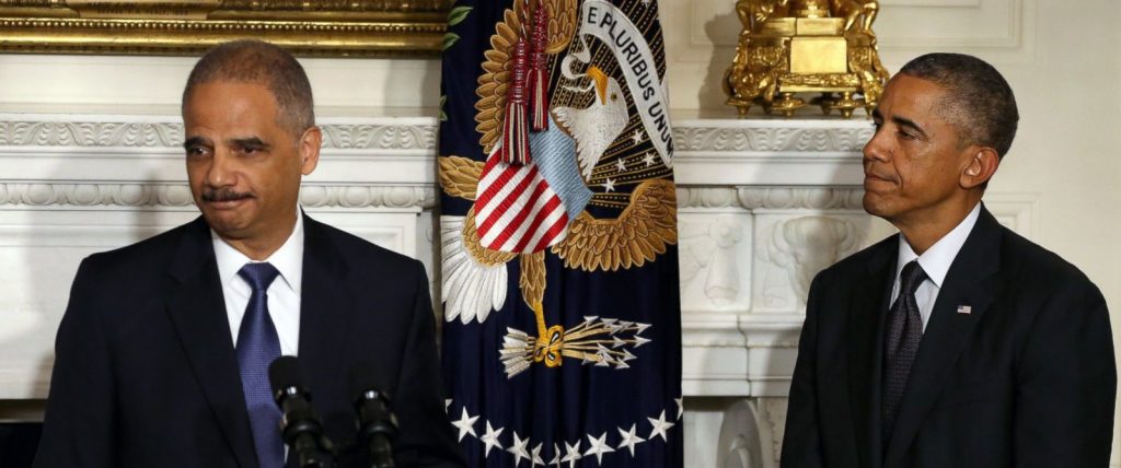 President Barack Obama and former Attorney General Eric Holder